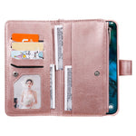 For iPhone 12 Pro Max Magnetic Leather Case Mobile Cover with Detachable Zipper Wallet Strap
