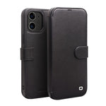 QIALINO Commercial Magnetic Clasp Top Cowhide Leather Case for iPhone 12 mini Cover