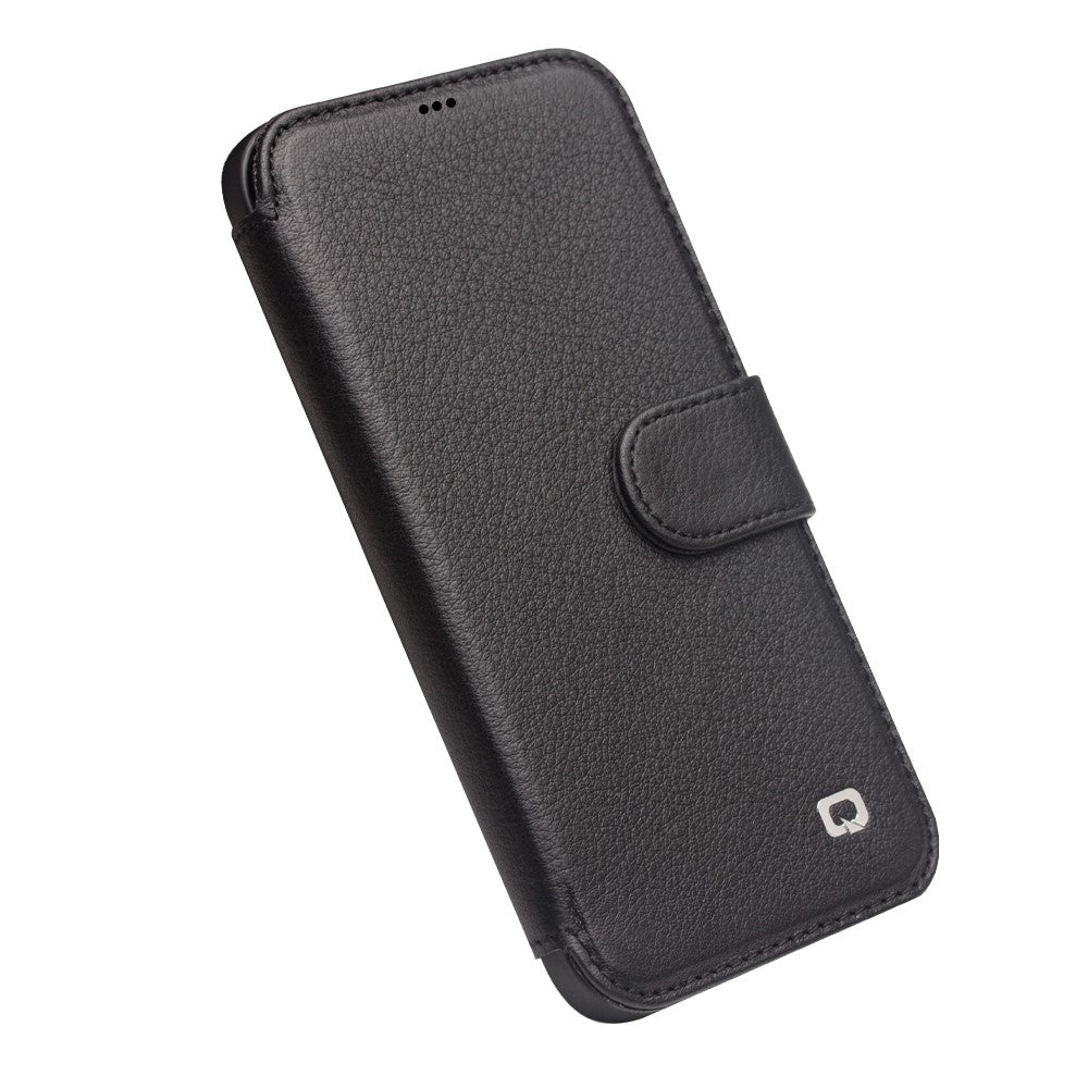 QIALINO Commercial Magnetic Clasp Top Cowhide Leather Case for iPhone 12 mini Cover