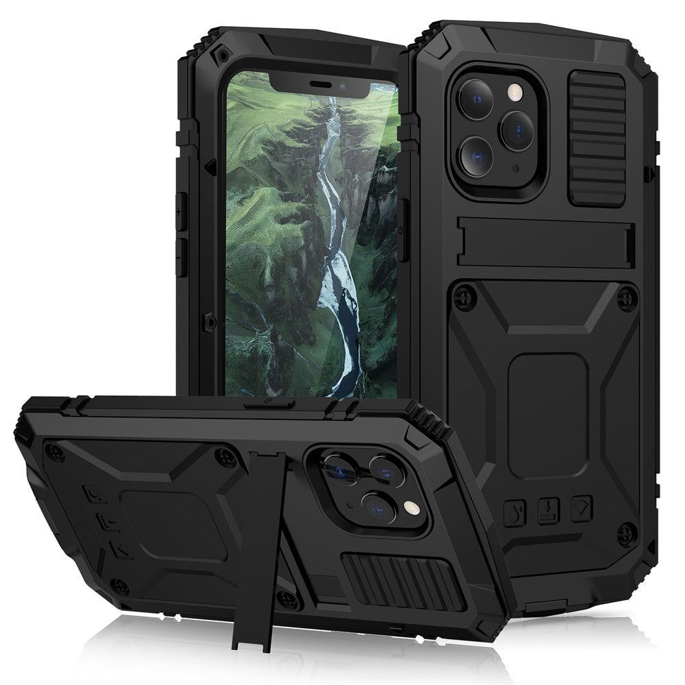 R-JUST Shockproof Dustproof Waterproof Protector Case for iPhone 12 Pro Max Kickstand Shell with Accurate Cut-outs