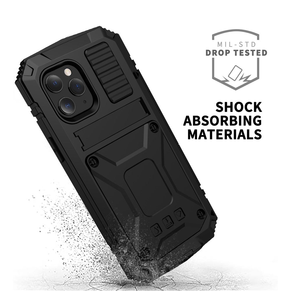R-JUST Shockproof Dustproof Waterproof Protector Case for iPhone 12 Pro Max Kickstand Shell with Accurate Cut-outs