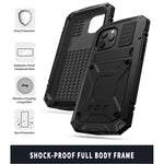 R-JUST Shockproof Dustproof Waterproof Protector Case for iPhone 12 Pro Max Kickstand Shell with Accurate Cut-outs