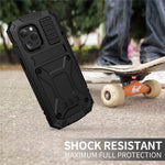 R-JUST Shockproof Dustproof Waterproof Protector Case for iPhone 12 Pro Max Kickstand Shell with Accurate Cut-outs