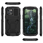 R-JUST Shockproof Dustproof Waterproof Protector Case for iPhone 12 Pro Max Kickstand Shell with Accurate Cut-outs
