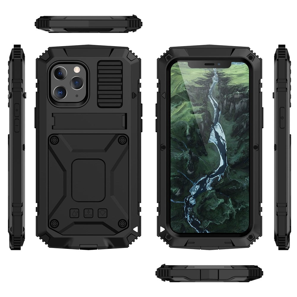 R-JUST Shockproof Dustproof Waterproof Protector Case for iPhone 12 Pro Max Kickstand Shell with Accurate Cut-outs