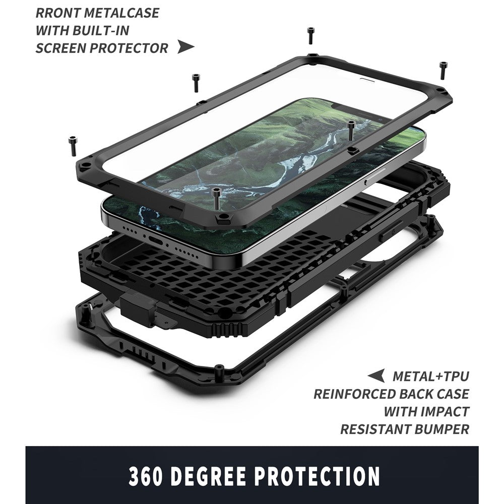 R-JUST Shockproof Dustproof Waterproof Protector Cover for iPhone 12 mini Kickstand Shell
