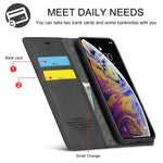 LC.IMEEKE Leather Wallet Stand Strong Magnetic Phone Protective Shell for iPhone XS Max