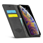 LC.IMEEKE Leather Wallet Stand Strong Magnetic Phone Protective Shell for iPhone XS Max