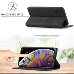 LC.IMEEKE Leather Wallet Stand Strong Magnetic Phone Protective Shell for iPhone XS Max