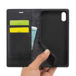 LC.IMEEKE Leather Wallet Stand Strong Magnetic Phone Protective Shell for iPhone XS Max