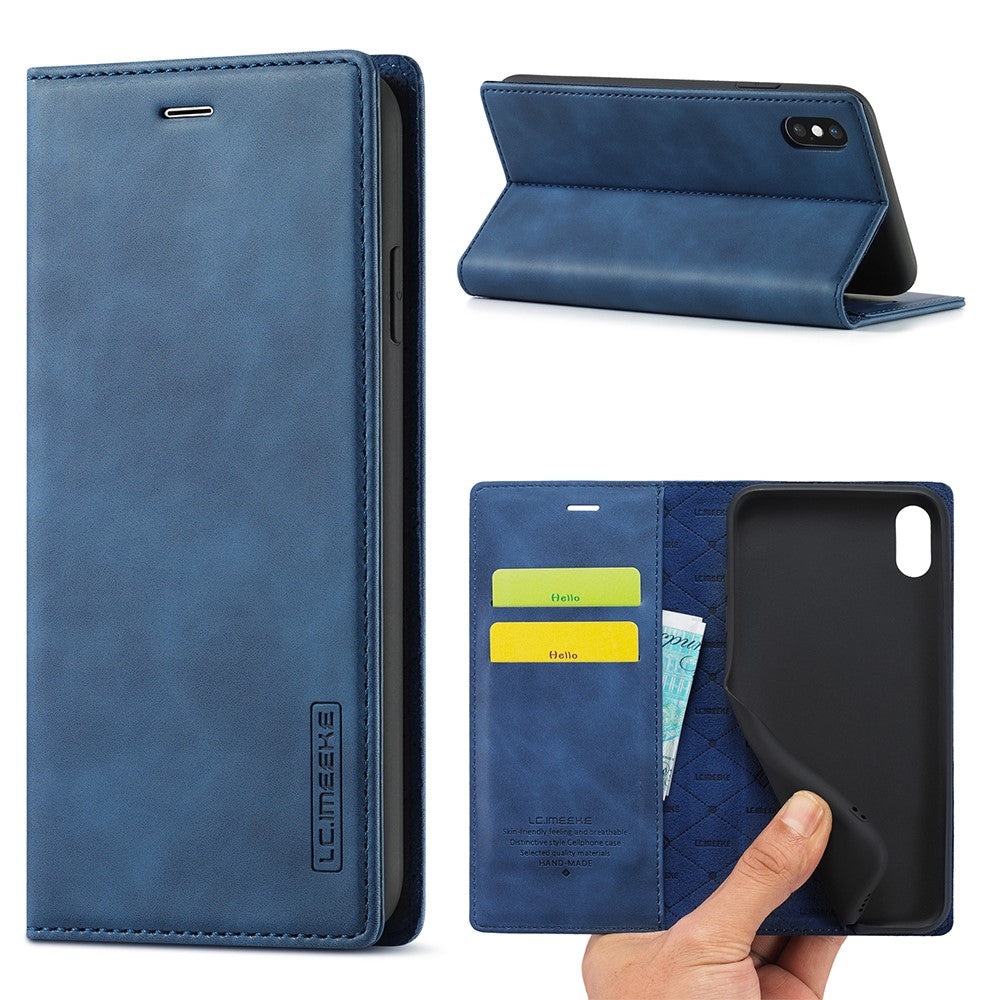 LC.IMEEKE Leather Wallet Stand Strong Magnetic Phone Protective Shell for iPhone XS Max