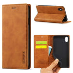 LC.IMEEKE Leather Wallet Stand Strong Magnetic Phone Protective Shell for iPhone XS Max