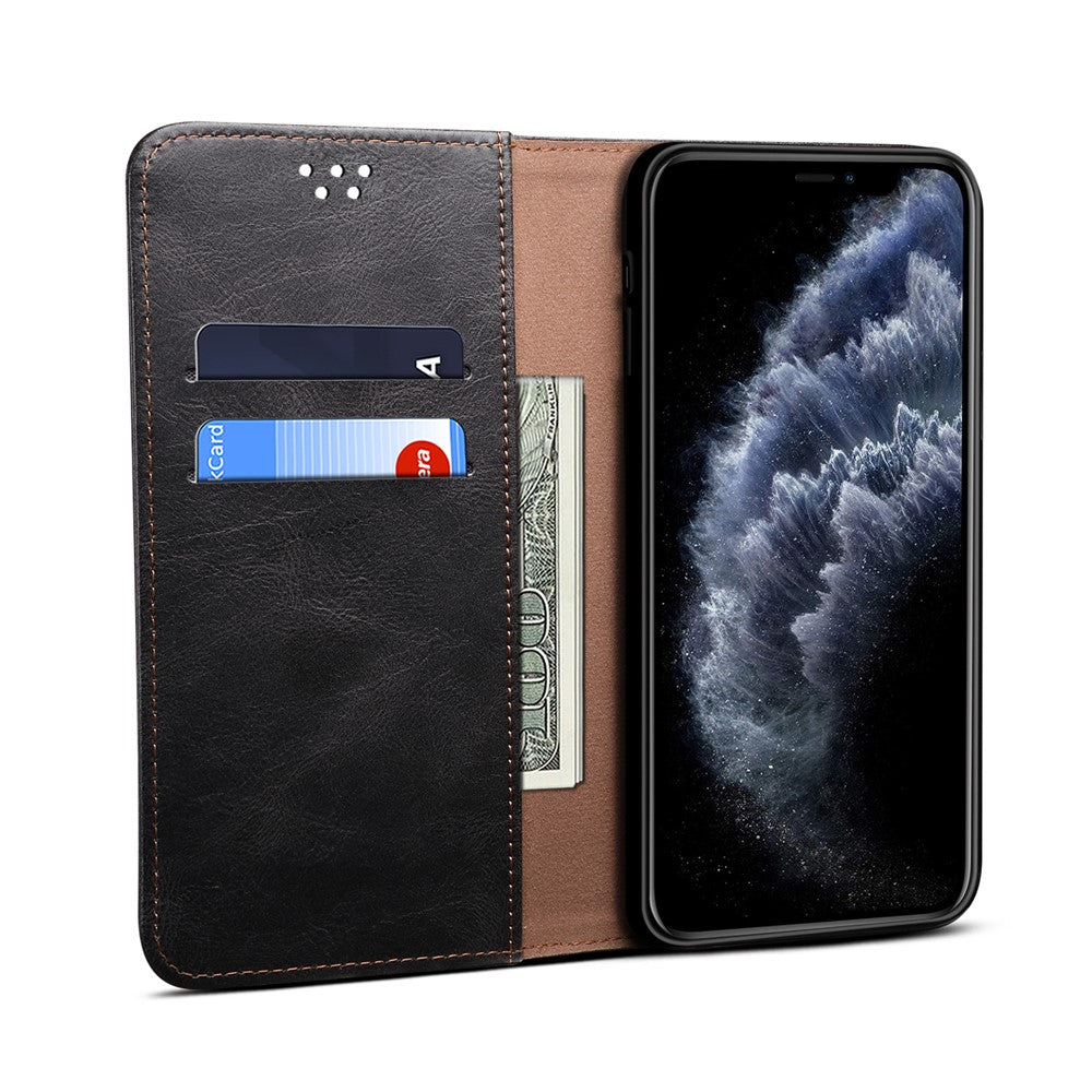 Waxy Crazy Horse Tekstur TPU + PU Læder Telefoncover til iPhone 12/12 Pro