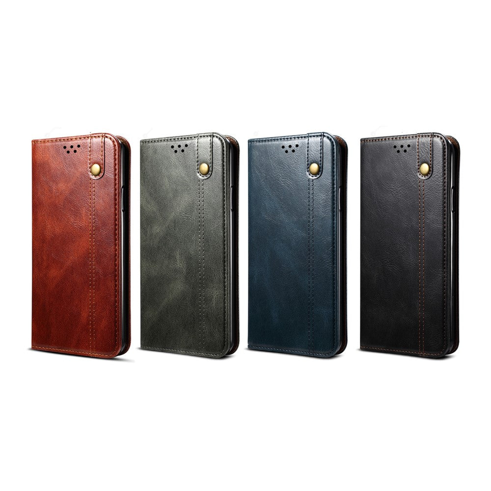 Waxy Crazy Horse Tekstur TPU + PU Læder Telefoncover til iPhone 12/12 Pro