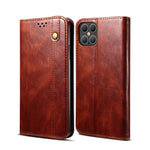 Waxy Crazy Horse Tekstur TPU + PU Læder Telefoncover til iPhone 12/12 Pro