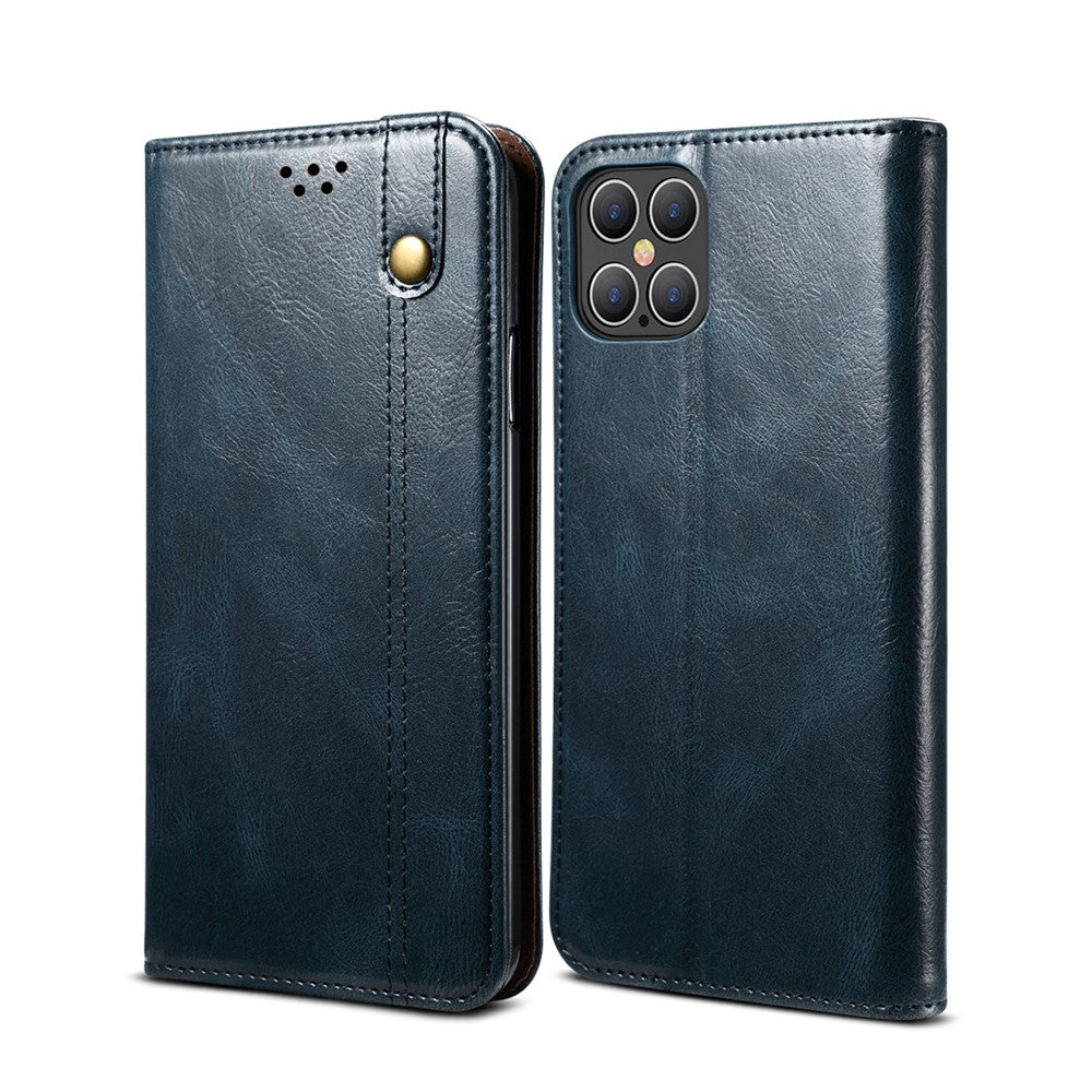 Waxy Crazy Horse Tekstur TPU + PU Læder Telefoncover til iPhone 12/12 Pro
