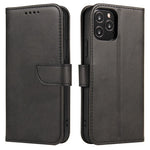 Klassisk stil magnetisk telefoncover i læder med lås til iPhone 12/12 Pro