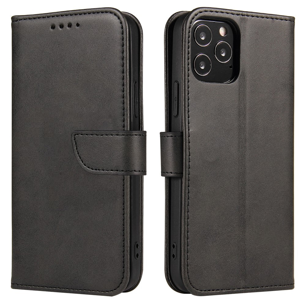Klassisk stil magnetisk telefoncover i læder med lås til iPhone 12/12 Pro