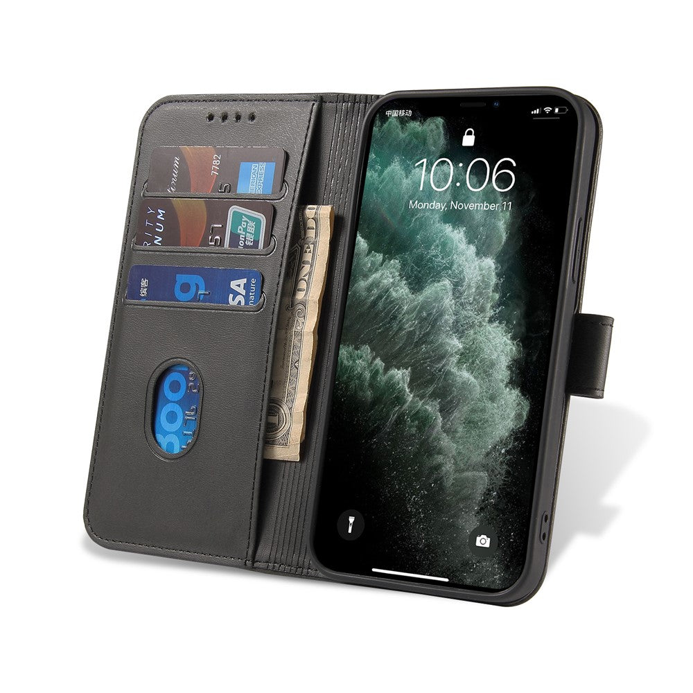Klassisk stil magnetisk telefoncover i læder med lås til iPhone 12/12 Pro