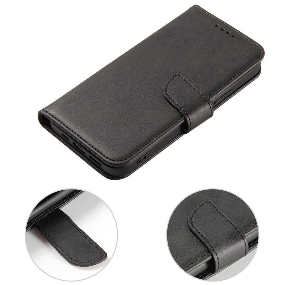 Klassisk stil magnetisk telefoncover i læder med lås til iPhone 12/12 Pro