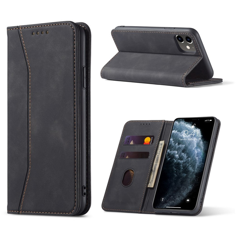 Fantasy Series Auto-absorbed Leather Wallet Stand Case for iPhone 12 Pro / iPhone 12