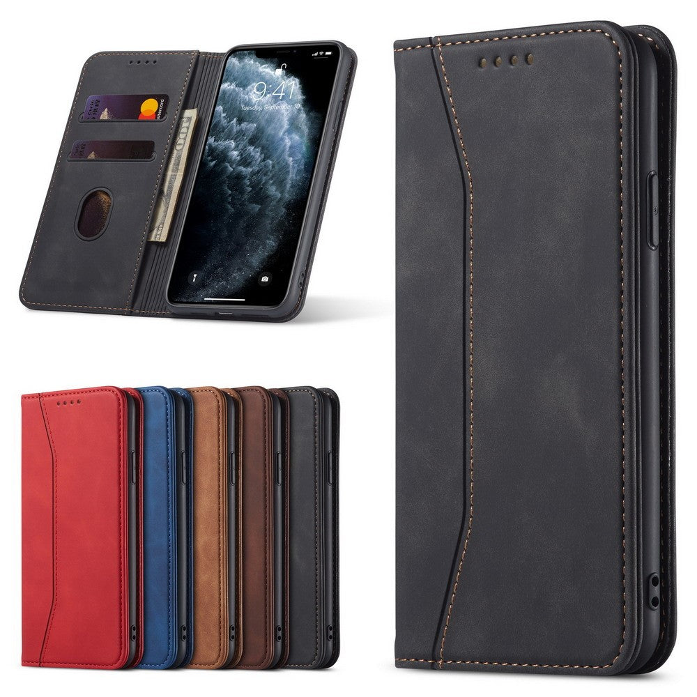 Fantasy Series Auto-absorbed Leather Wallet Stand Case for iPhone 12 Pro / iPhone 12