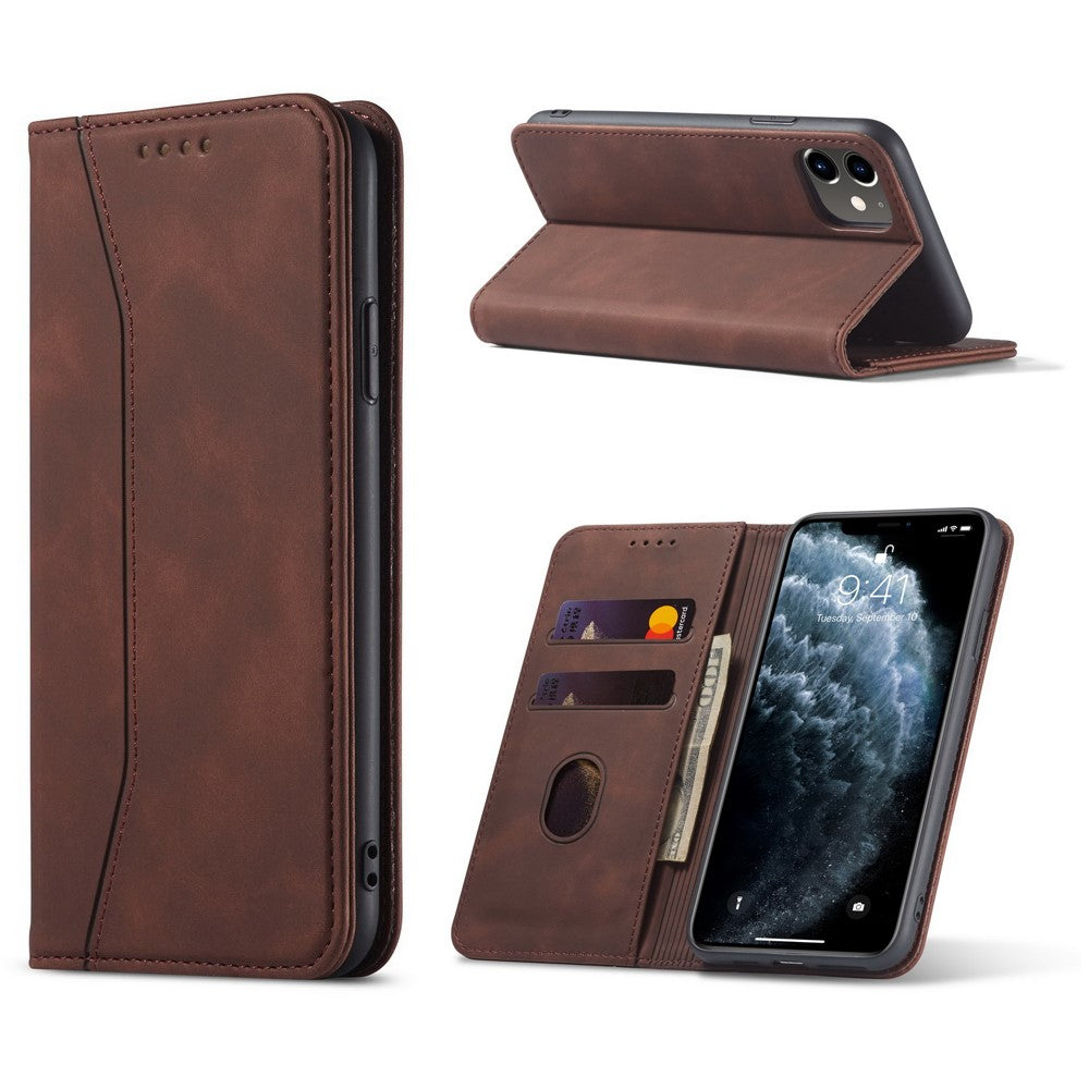 Fantasy Series Auto-absorbed Leather Wallet Stand Case for iPhone 12 Pro / iPhone 12