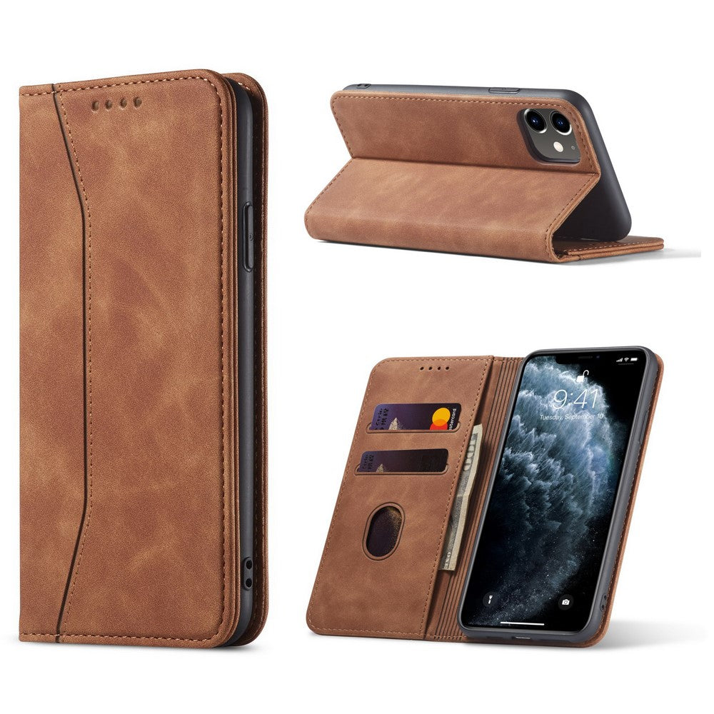 Fantasy Series Auto-absorbed Leather Wallet Stand Case for iPhone 12 Pro / iPhone 12