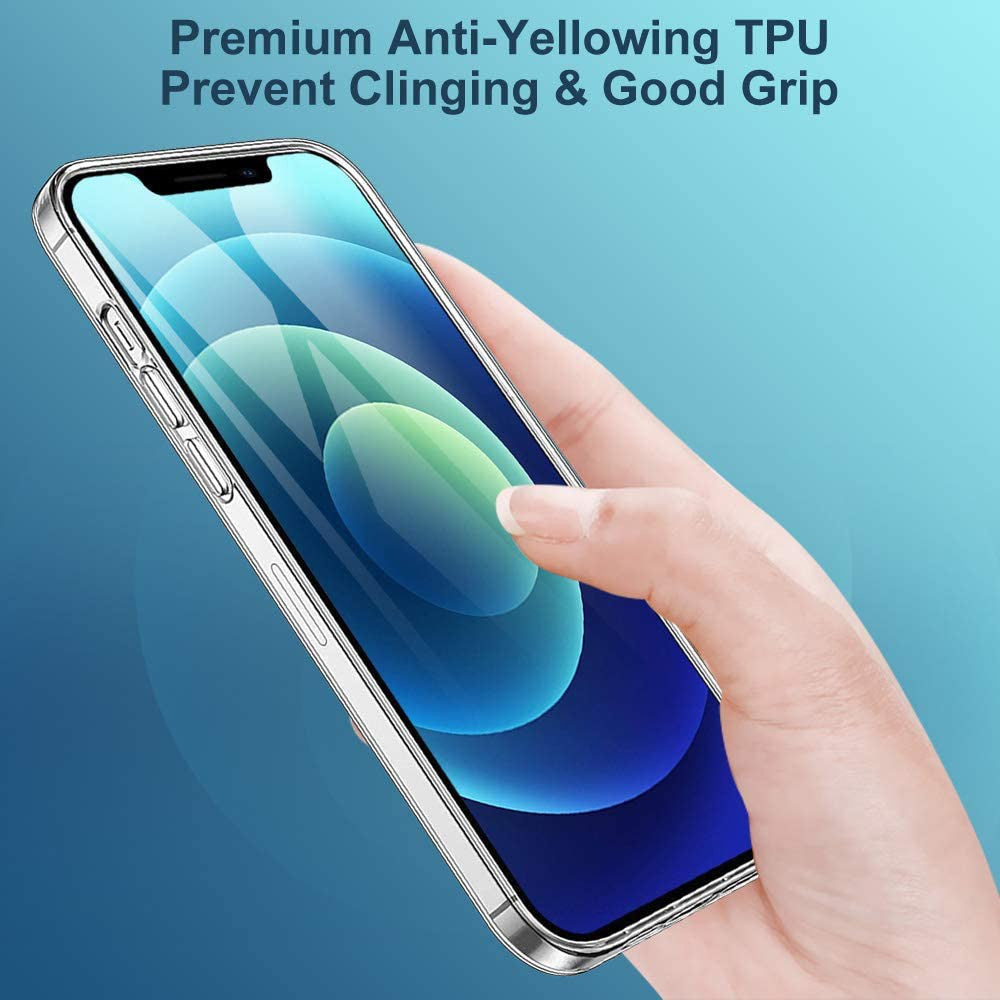 Fingeraftryksafvisende gennemsigtigt TPU-telefoncover til iPhone 12 mini 5,4 tommer