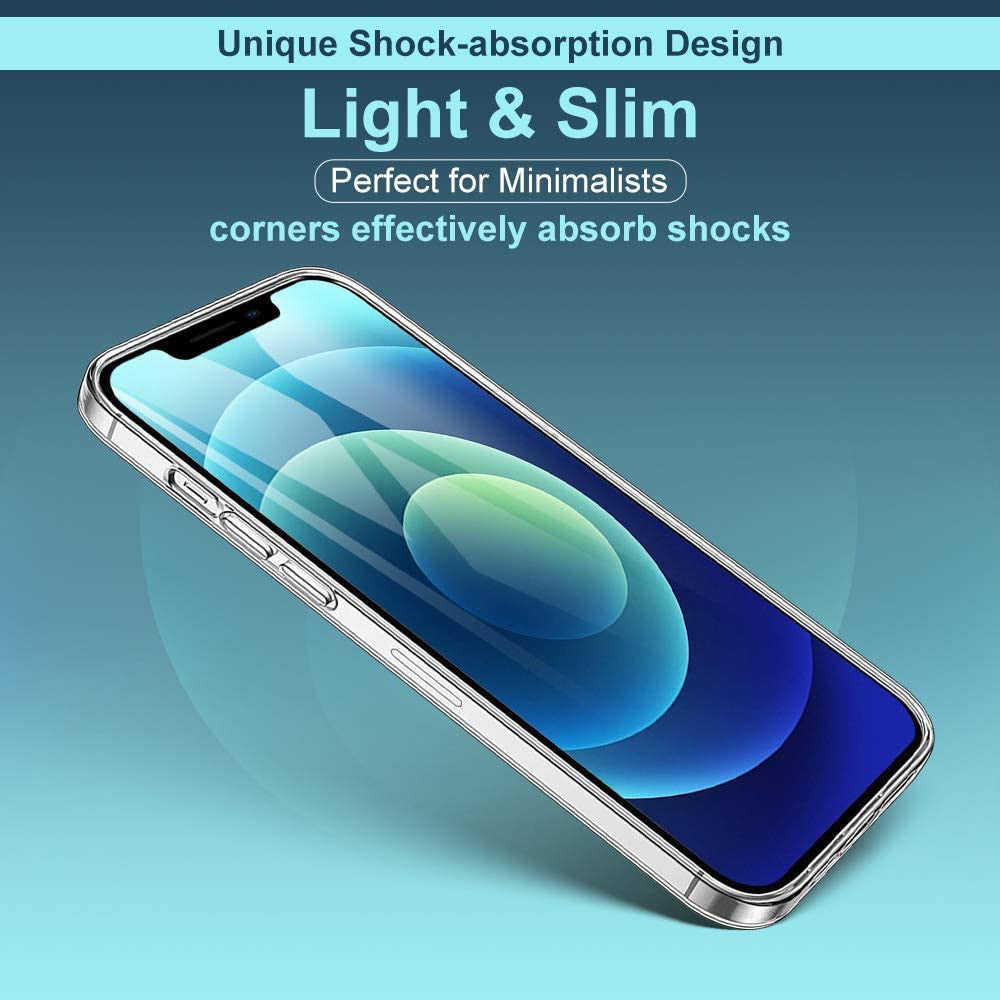 Fingeraftryksafvisende gennemsigtigt TPU-telefoncover til iPhone 12 mini 5,4 tommer