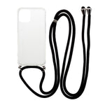 Anti-fald Cover til iPhone 12 mini, blank TPU+akryl cover med tekstilstrop