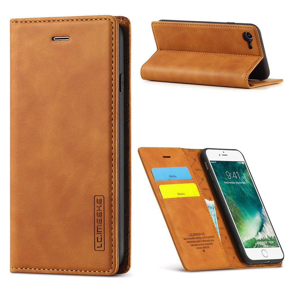 LC.IMEEKE Strong Auto-Absorbed Business Style Leather Phone Cover Shell for iPhone 7/8/SE (2020)/SE (2022)