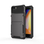 Flip Card Holder TPU+PC Hybrid Protector Cover for iPhone SE (2020) / SE (2022) / 8 / 7 4.7 inch