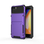 Flip Card Holder TPU+PC Hybrid Protector Cover for iPhone SE (2020) / SE (2022) / 8 / 7 4.7 inch