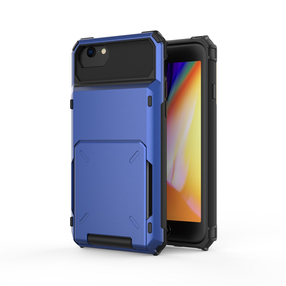 Flip Card Holder TPU+PC Hybrid Protector Cover for iPhone SE (2020) / SE (2022) / 8 / 7 4.7 inch