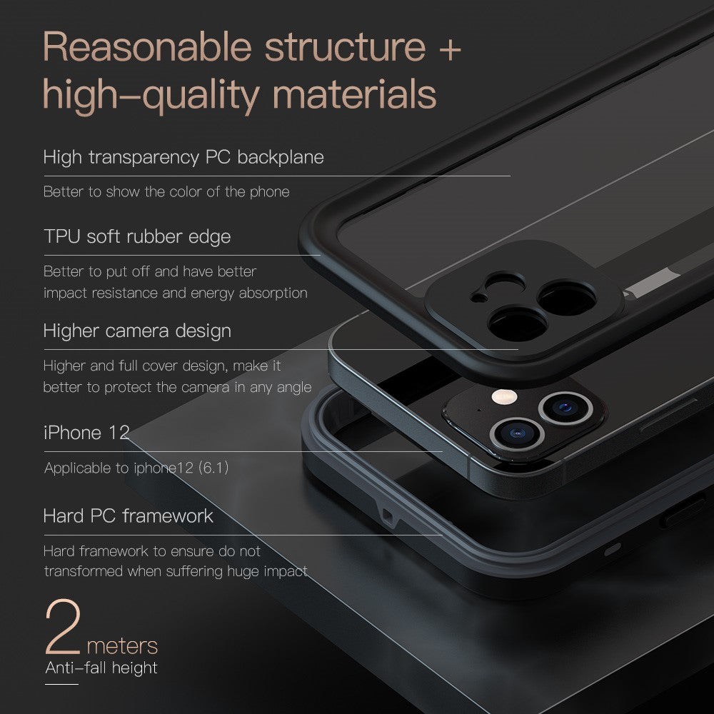 REDPEPPER Dot+ Series Transparent IP68 Waterproof PC+TPU Case Phone Covering for iPhone 12