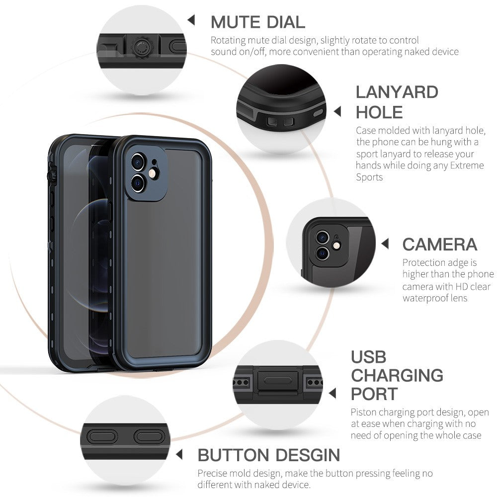 REDPEPPER Dot+ Series Transparent IP68 Waterproof PC+TPU Case Phone Covering for iPhone 12