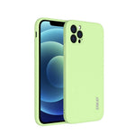 ENKAY HAT PRINCE ENK-PC070 Straight Edge Precise Hole Soft Plain Liquid Silicone Phone Protective Case for iPhone 12 Pro Max