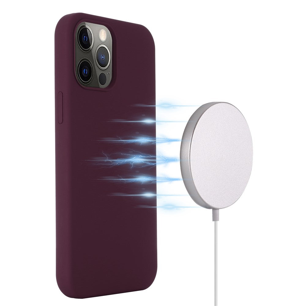 Magnetic Absorption Liquid Silicone Cell Phone Cover [Support Magnetic Wireless Charge]  iPhone 12 Pro Max Magnetic