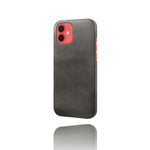 Precise Hole Opening PU Leather Coated PC Phone Back Case for iPhone 12 mini