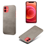 Precise Hole Opening PU Leather Coated PC Phone Back Case for iPhone 12 mini