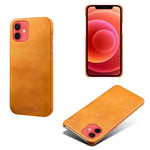 Precise Hole Opening PU Leather Coated PC Phone Back Case for iPhone 12 mini