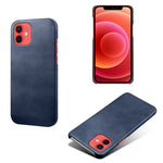 Precise Hole Opening PU Leather Coated PC Phone Back Case for iPhone 12 mini