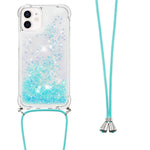 Dynamic Quicksand TPU Shockproof Cell Phone Protective Cover with Strap for iPhone 12 mini