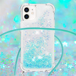 Dynamic Quicksand TPU Shockproof Cell Phone Protective Cover with Strap for iPhone 12 mini