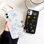 Stjärnplanettryckdesign Epoxyklistermärken TPU-skal för iPhone 11 6,1 tum