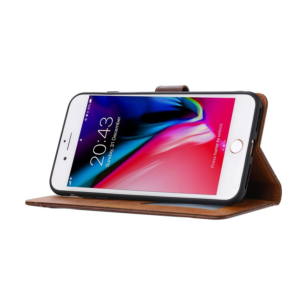 Leather Wallet Stand Protective Shell for iPhone SE (2020)/SE (2022)/8/7 4.7 inch Case