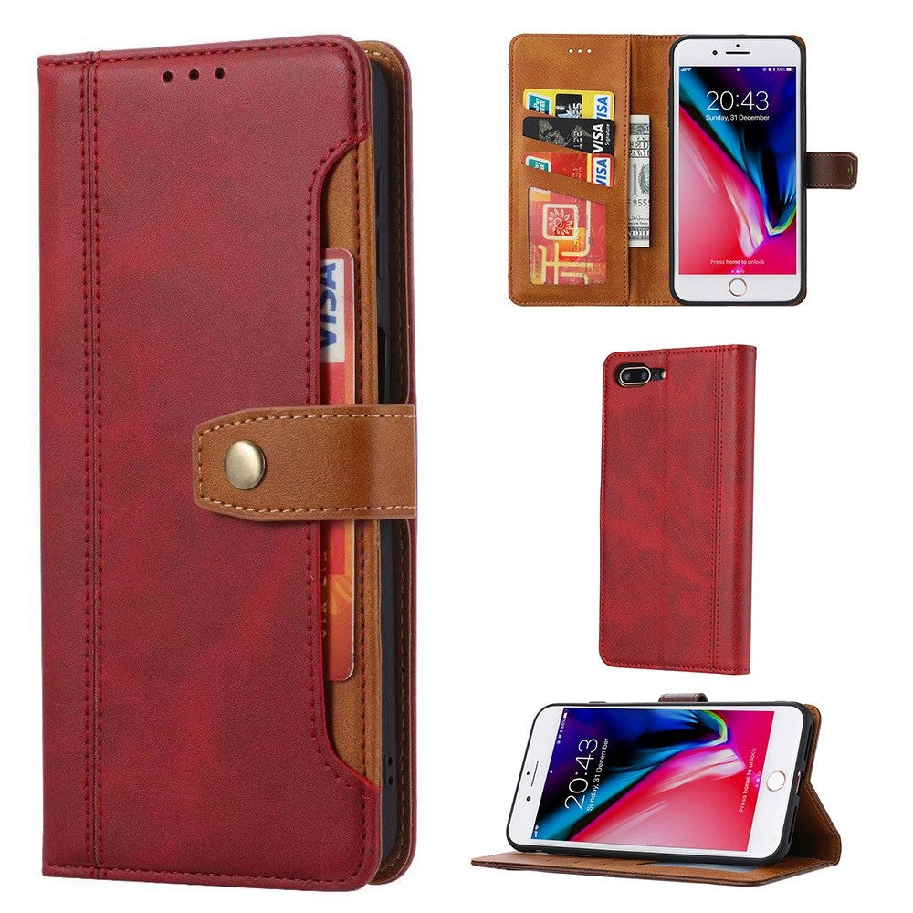 Leather Wallet Stand Protective Shell for iPhone SE (2020)/SE (2022)/8/7 4.7 inch Case