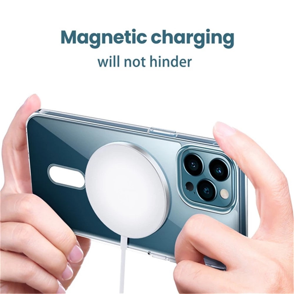 Clear Acrylic+TPU Phone Case Compatible with MagSafe for iPhone 12 Pro Max