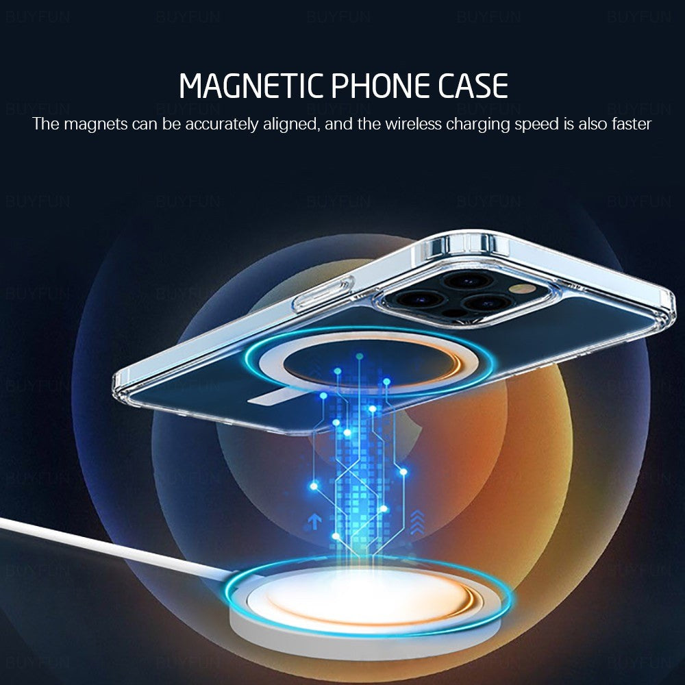 Clear Acrylic+TPU Phone Case Compatible with MagSafe for iPhone 12 Pro Max
